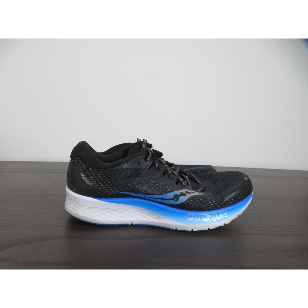 Saucony Ride ISO 2 Shoes Mens 9 Black Blue Road Running Sneakers S20514-2 Gym